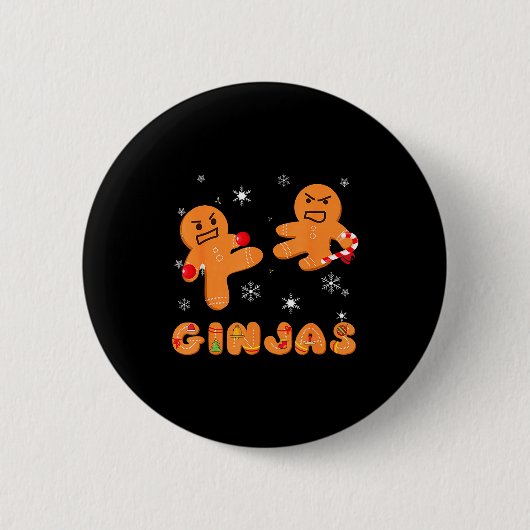 Ginjas Gingerbread Ninjas Funny Ugly Christmas Button (Vorderseite)