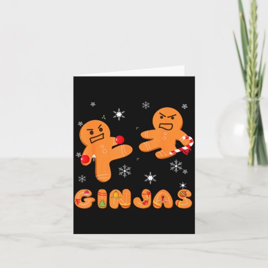 Ginjas Gingerbread Ninjas Funny Ugly Christmas Karte (Vorderseite)