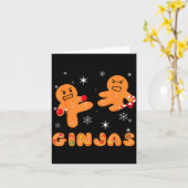 Ginjas Gingerbread Ninjas Funny Ugly Christmas Karte (Gelbe Blume)