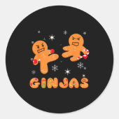 Ginjas Gingerbread Ninjas Funny Ugly Christmas Runder Aufkleber (Vorderseite)
