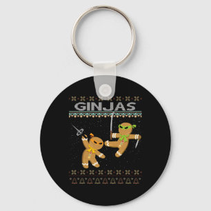 Ginjas Gingerbread Ninjas Lustiges Hässliches Weih Schlüsselanhänger