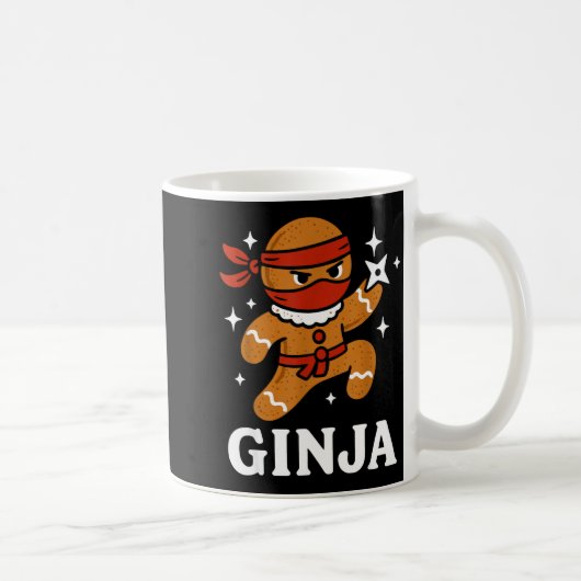 Ginjas Ingwerbrot-Ninja Lustiger Weihnachtscookie  Kaffeetasse (Rechts)
