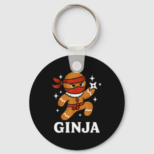 Ginjas Lebkuchen-Ninja Lustiger Weihnachtscookie B Schlüsselanhänger