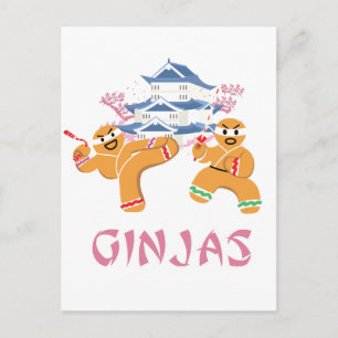 Ginjas Ninjas WeihnachtenNinja Lebkuchen Feiertagspostkarte