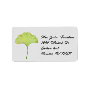 Ginkgo-Biloba-Blatt-Aquarellmalerei Adressaufkleber