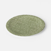 Ginkgo biloba Blatt auf Avocadogrün Pappteller (Schrägansicht)