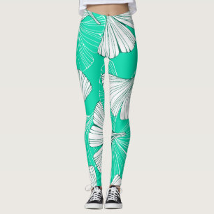 Ginkgo-Biloba-Blätter, handgezeichnet Muster Leggings