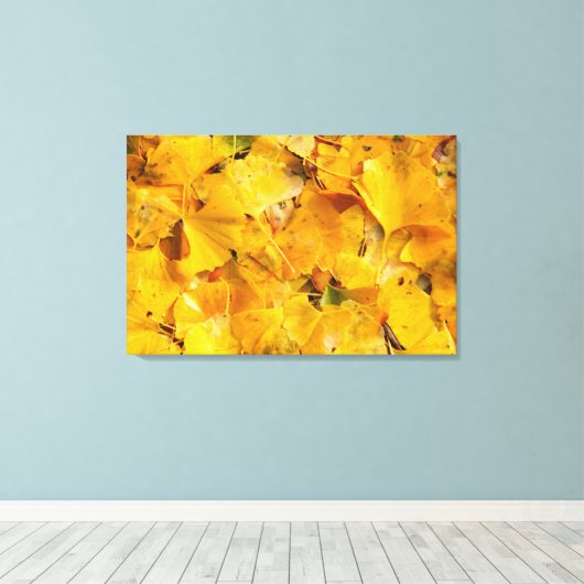 Ginkgo Biloba Blätter Leinwanddruck (Insitu (Holzboden))