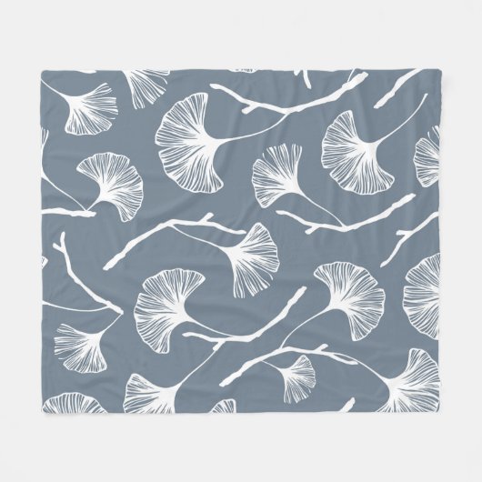 Ginkgo-Biloba-Blätter nahtlos Fleecedecke (Vorderseite (Horizontal))