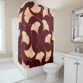 Ginkgo Biloba Blätter, nahtlose Blumenmuster. Duschvorhang (Beispiel)