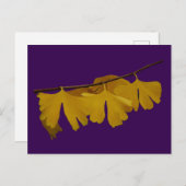 Ginkgo Biloba Blätter Postkarte (Vorne/Hinten)