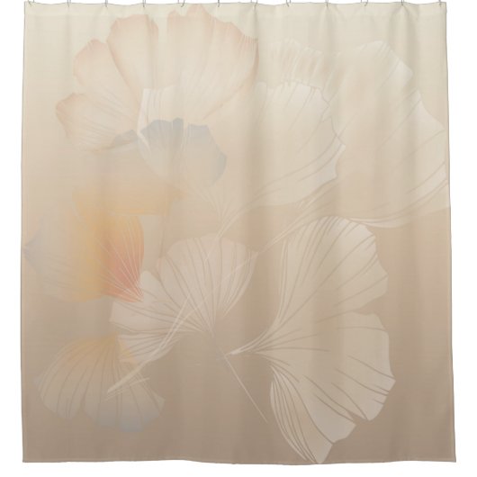 Ginkgo Biloba Botanische Abstrakte Grafik Pinselst Duschvorhang (Vorderseite)