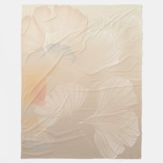 Ginkgo Biloba Botanische Abstrakte Grafik Pinselst Fleecedecke (Vorderseite)