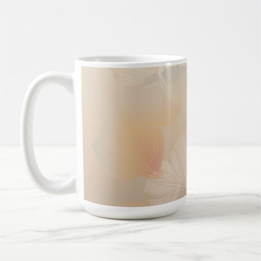 Ginkgo Biloba Botanische Abstrakte Grafik Pinselst Kaffeetasse (Links)