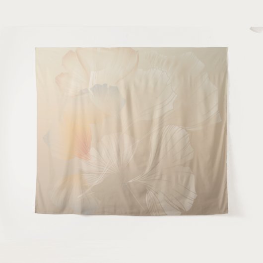 Ginkgo Biloba Botanische Abstrakte Grafik Pinselst Wandteppich (Vorderseite (Horizontal))