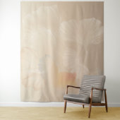 Ginkgo Biloba Botanische Abstrakte Grafik Pinselst Wandteppich (Beispiel)