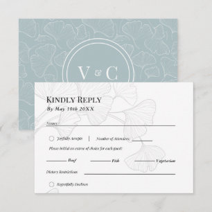Ginkgo Biloba Dream Wedding Response Card RSVP Karte