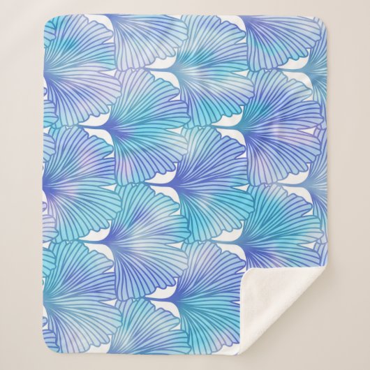 Ginkgo Biloba Verlasse Herbstmuster Sherpadecke (Vorderseite)