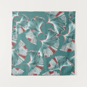 Ginkgo-Bilobablatt, Tischdeckelmuster. Wandteppich (Vorderseite (Horizontal))