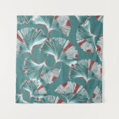 Ginkgo-Bilobablatt, Tischdeckelmuster. Wandteppich (Vorderseite)