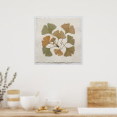 Ginkgo-Blatt-Botanikposter Poster (Küche)