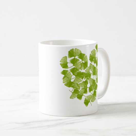 Ginkgo-Blatt-Herz Kaffeetasse (VorderseiteRechts)