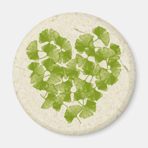 Ginkgo-Blatt-Herz Magnet