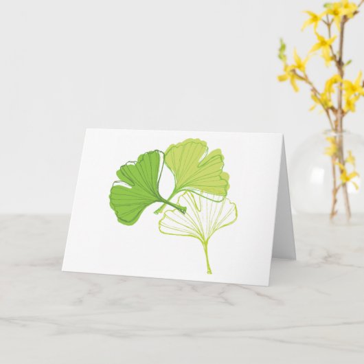 Ginkgo-Blatt Karte (Gelbe Blume)