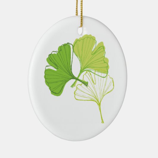 Ginkgo-Blatt Keramik Ornament (Rechts)