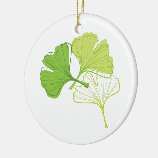 Ginkgo-Blatt Keramik Ornament (Links)
