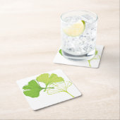 Ginkgo-Blatt Rechteckiger Pappuntersetzer (Vor Ort)