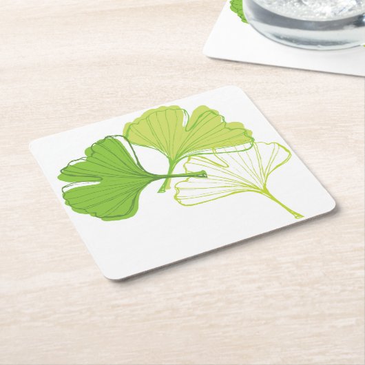 Ginkgo-Blatt Rechteckiger Pappuntersetzer (angewinkelt)