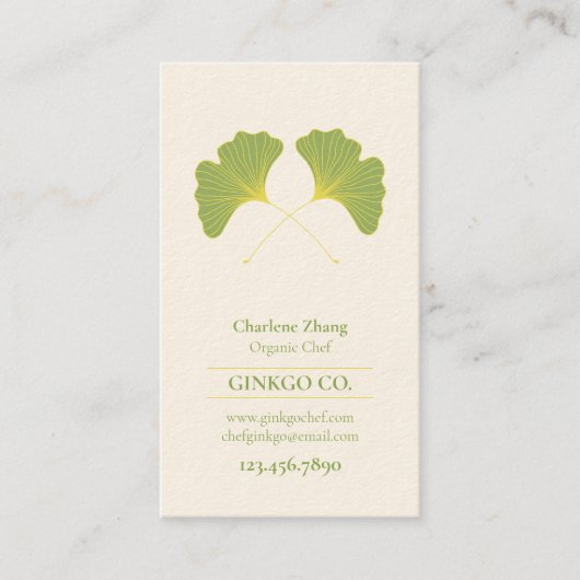 Ginkgo-Blätter 2 Visitenkarte (Vorderseite)