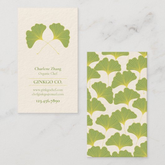Ginkgo-Blätter 2 Visitenkarte (Vorne/Hinten)