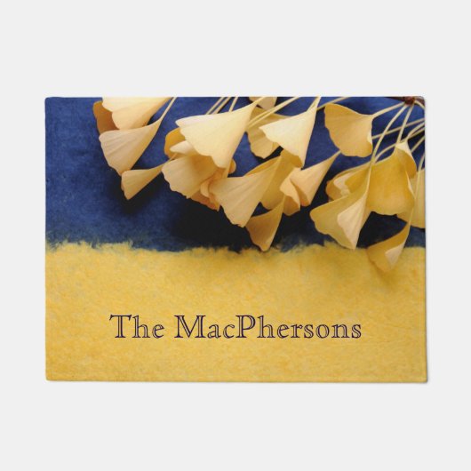 Ginkgo-Blätter auf Beschaffenheit Fußmatte (Vorderseite)