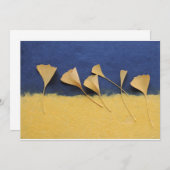 Ginkgo-Blätter auf Büttenpapier-12x18einladung Einladung (Vorne/Hinten)