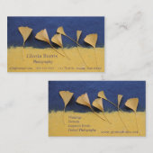 Ginkgo-Blätter auf Büttenpapier Visitenkarte (Vorne/Hinten)