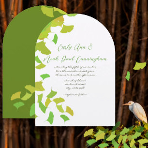Ginkgo Blätter auf Limoner Hochzeit Kleine 4 x 5 Einladung
