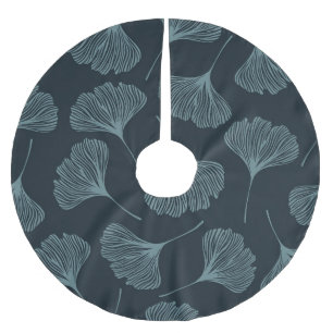 Ginkgo Blätter: Elegantes, nahtloses Muster. Polyester Weihnachtsbaumdecke