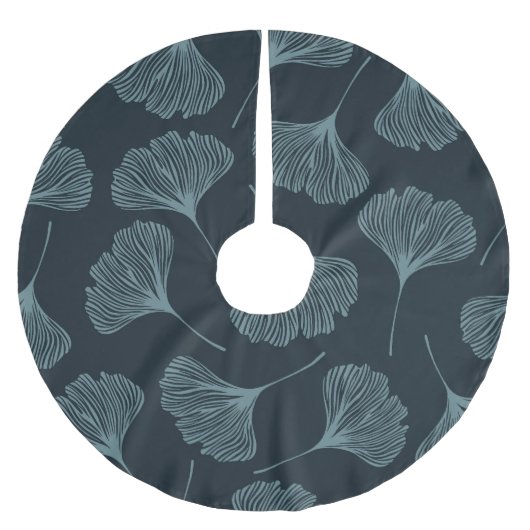 Ginkgo Blätter: Elegantes, nahtloses Muster. Polyester Weihnachtsbaumdecke (Vorderseite)