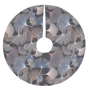 Ginkgo-Blätter: elegantes natürliches Muster. Polyester Weihnachtsbaumdecke