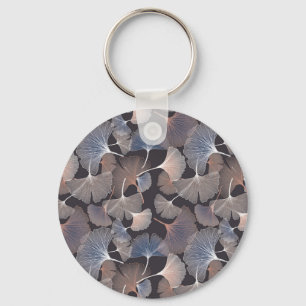 Ginkgo-Blätter: elegantes natürliches Muster. Schlüsselanhänger