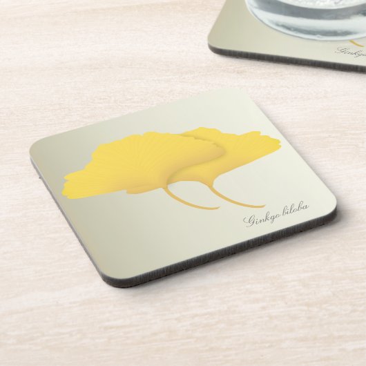 Ginkgo-Blätter in den Fall-Untersetzer Getränkeuntersetzer (Linke Seite)