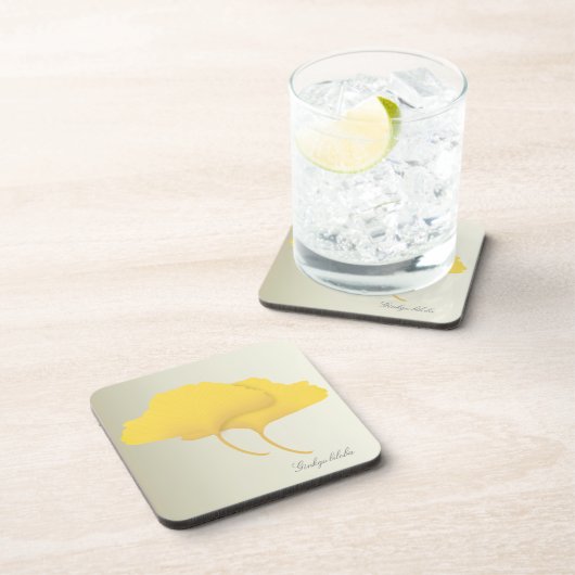 Ginkgo-Blätter in den Fall-Untersetzer Getränkeuntersetzer (Rechte Seite)