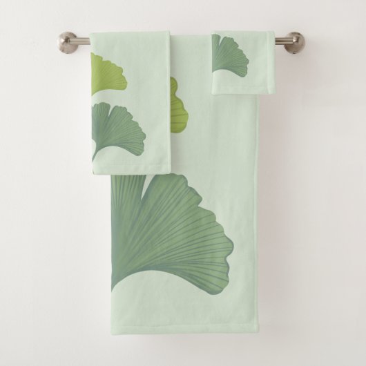 Ginkgo-Blätter - individuell anpassbare Hintergrun Badhandtuch Set (Insitu)