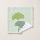 Ginkgo-Blätter - individuell anpassbare Hintergrun Badhandtuch Set (Waschlappen)