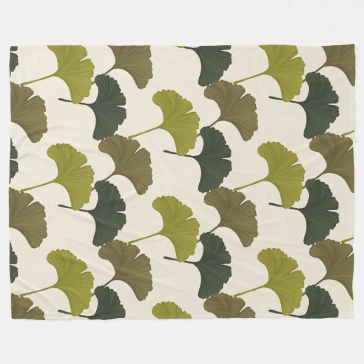 Ginkgo-Blätter - individuell anpassbare Hintergrun Fleecedecke (Vorderseite (Horizontal))