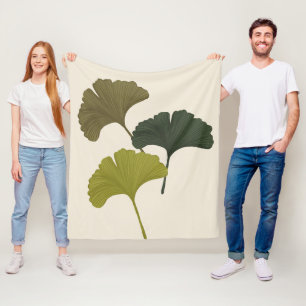 Ginkgo-Blätter - individuell anpassbare Hintergrun Fleecedecke