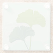 Ginkgo-Blätter - individuell anpassbare Hintergrun Glasuntersetzer (Rückseite)