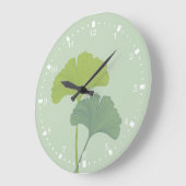 Ginkgo-Blätter - individuell anpassbare Hintergrun Große Wanduhr (Winkel)